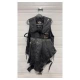 HARLEY DAVIDSON LEATHER CHAPS SZ XL & LEATHER VEST