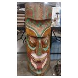 POLYNESIAN STYLE TIKI CARVED WALL MASK