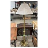 BRASS GLASS TOP ACCENT TABLE/LAMP