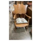 PRESS BACK TIGER OAK ANTQ ROCKER