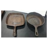 #8 WAGNER WARE DEEP FRY PAN & UNMARKED #10 SQUARE