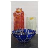 COLORED ART GLASS & AJKA CRYSTAL BOWL