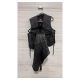 HARLEY DAVIDSON LEATHER CHAPS SZ M AND VEST SZ L