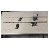 2 JASON MITCHELL 45XH & 40HS ICE FOSHONG POLES W/