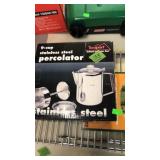 9CUP STAINLESS STEEL PERCOLATOR, CAMP GRILL &