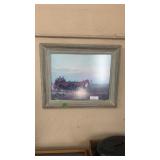 MELVIN C. WARREN STAGECOACH PRINT, FRAMED