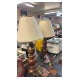 2 PINE TABLE LAMPS