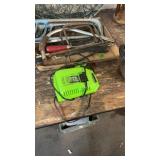 GREEN WORKS BATTERY CHARGER, GROUP OF SAWS