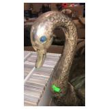 SILVER PLATED METAL SWAN PLANTER