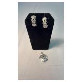 SILVER EARRINGS & PENDANT