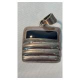 925 SILVER PENDANT W/ BLACK ONYX INLAY ?