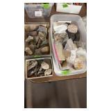 SMALL TOTE & 2 BX OF ROCKS