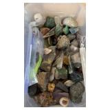 SMALL TOTE OF ROCKS