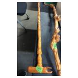 CARVED WOOD WALKING STICK