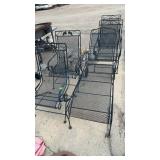 WROUGHT IRON PATIO SET INCLUDING 4 MATCHING CHAIRS