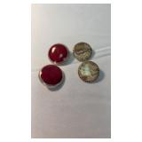 TWO PAIR OF EARRINGS-925 RED JASPER, JASPER OR