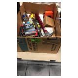 BX W/ STAPLES, TAPE MEASURE, HAMMER & MISC
