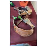 PR OF LEATHER BASKET WEAVE WESTERN SPURS