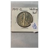 1947-D WALKING LIBERTY SILVER HALF DOLLAR