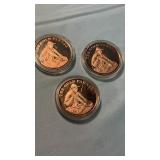 3 GOLD RUSH CASINO TOKENS