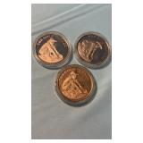 3 GOLD RUSH CASINO TOKENS