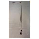 925 SILVER NECKLACE W/RED STONE