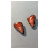 STERLING SPINY OSTER CLIP EARRINGS MARKED JR