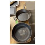 TWO 8' CAST IRON SKILLETS
