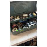 TACKLE BOX W/ SOLDERING GUN, SOLDER & MISC