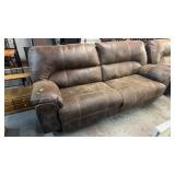MICRO SUEDE SOFA W/ POWER RECLINERS