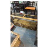 OAK & GLASS TOP SOFA TABLE