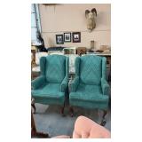 2 MATCHING WING BACK CHAIRS
