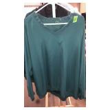 2XL V NECK GOLF PULL OVER, GREEN
