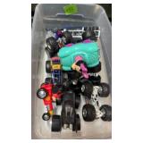 TRAY W/ MONSTER TRUCKS & OTHER CARS