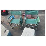 2 MATCHING FOLDING CAMP CHAIRS W/ ALUMINUM FRAMES