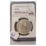 1962 MEXICAN PESO AU58 GRADE