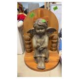RELIGOUS STATUTE W/ WOOD CROSS BASE
