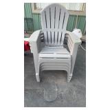 4 STACKING POLY ADIRONDAK CHAIRS