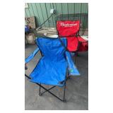 2 FOLDING CAMP CHAIRS (ON IS BUDWEISER)