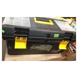 BLACK POLY TOOL BOX & CONTENTS