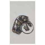 925 CAT & GOLDFISH BROOCH