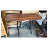 SINGER BASE WOOD TOP ENTRY TABLE