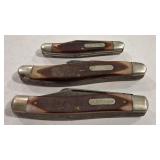 3 - SCHRADE  OLD TIMER  1040T 1080T & 8OT POCKET