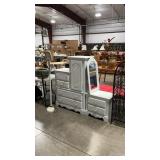 2 PC PAINTED NIGHT STAND  ARMOIRE & FLOOR LAMP
