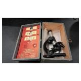 GILBERT VTG MICROSCOPE & ORIG BOX