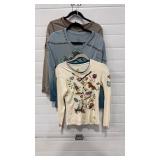 3 - DOUBLE D RANCH  LONG SLEEVE SHIRTS SZ S