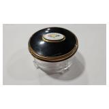 ART DECO FRENCH ENAMEL GILT BRONZE TRINKET BOX