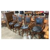 4 - NAIL HEAD ACCENT COUNTER HEIGHT  STOOLS