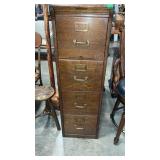 YAWMAN & ERBE 4 DRAWER TIGER OAK FILE CABINET