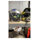 TWO MOTORCYCLE HELMETS SZ XL, YOUTH SMALL